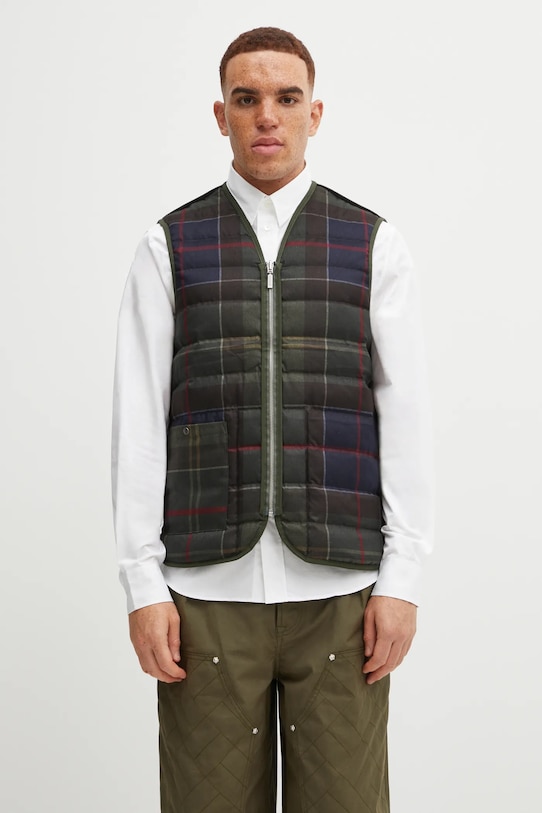 Barbour bezrękawnik puchowy Reversible Down Filled Liner zielony MLI0060SG71