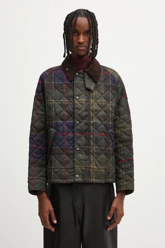 Barbour kurtka Tartan Transport Quilted Jacket bez kaptura zielony MQU1869TN14
