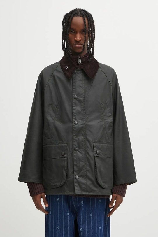Barbour kurtka OS Bedale Wax Jacket bez kaptura zielony MWX1679SG91