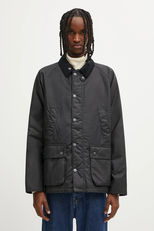 Barbour kurtka Ambleside Wax Jacket bez kaptura czarny MWX2201NY96