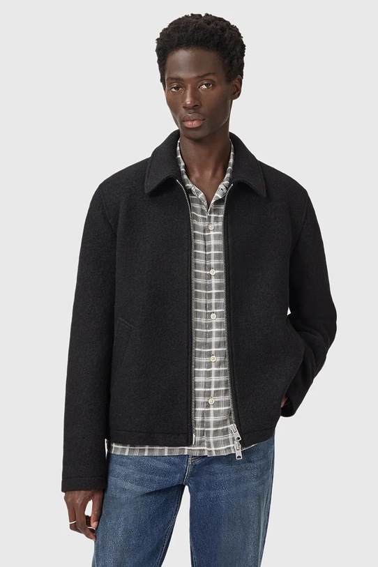 Μάλλινο μπουφάν AllSaints CELESTE μαλλί μαύρο M011OD