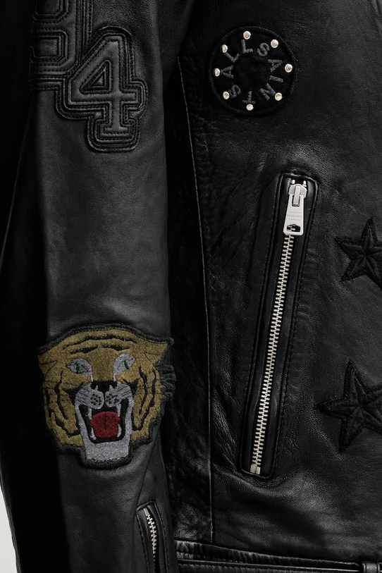 Kožená bunda AllSaints COLE M044LD