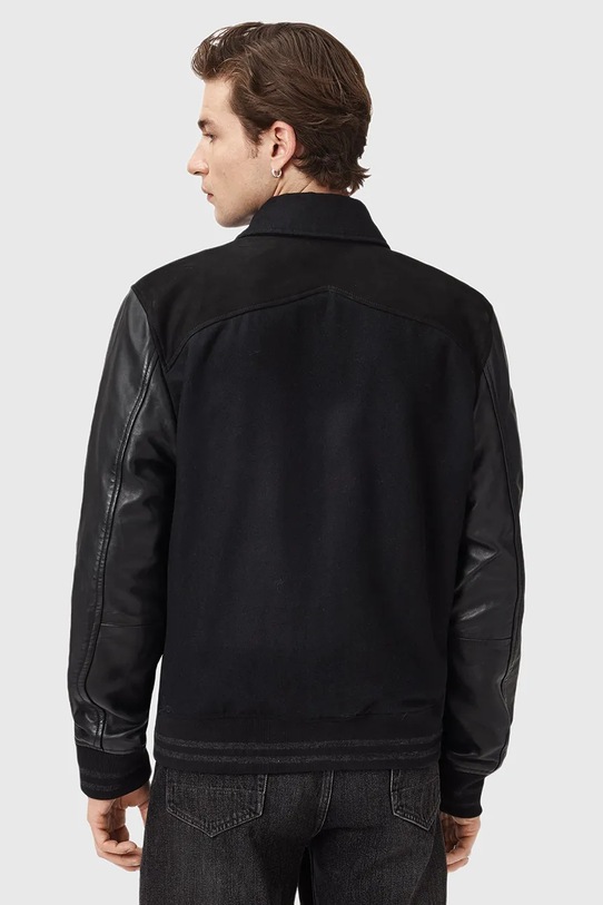 Δερμάτινο μπουφάν AllSaints ENDLETON M012LC μαύρο