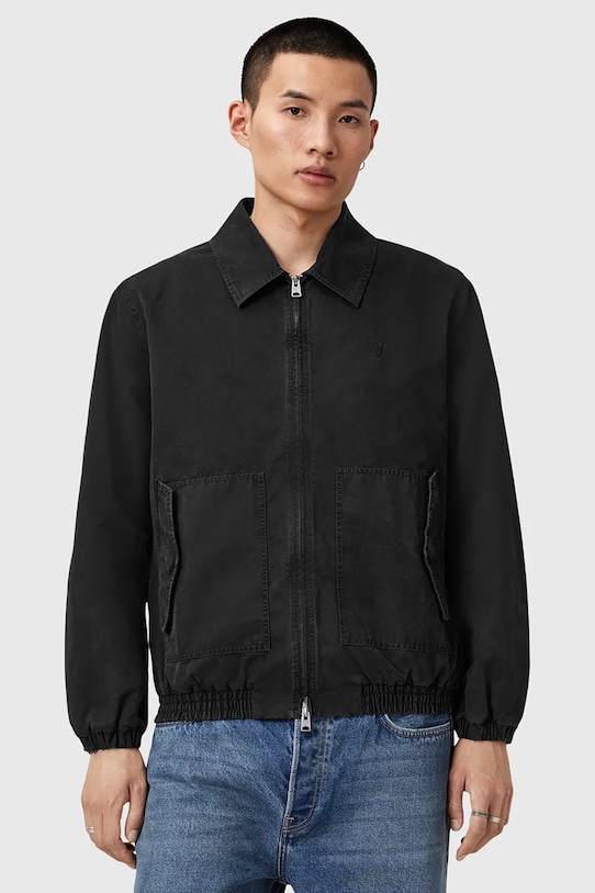 AllSaints kurtka HOLMAN bez kaptura czarny M004OD