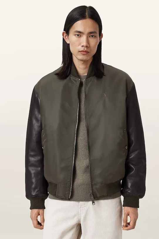 Bunda AllSaints MYLER bomber hnedá M014LC