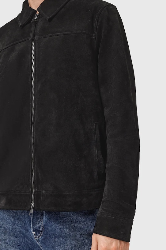 Odzież AllSaints kurtka zamszowa RHONE M011LD czarny