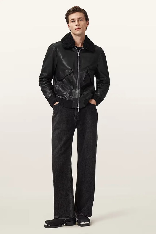 Odzież AllSaints kurtka skórzana VAUCLUSE M012LD czarny