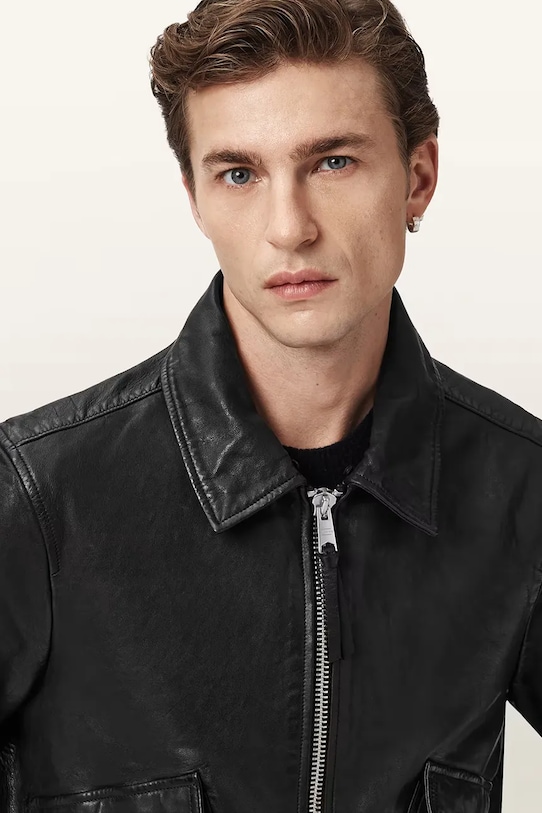 AllSaints kurtka skórzana VAUCLUSE M012LD czarny