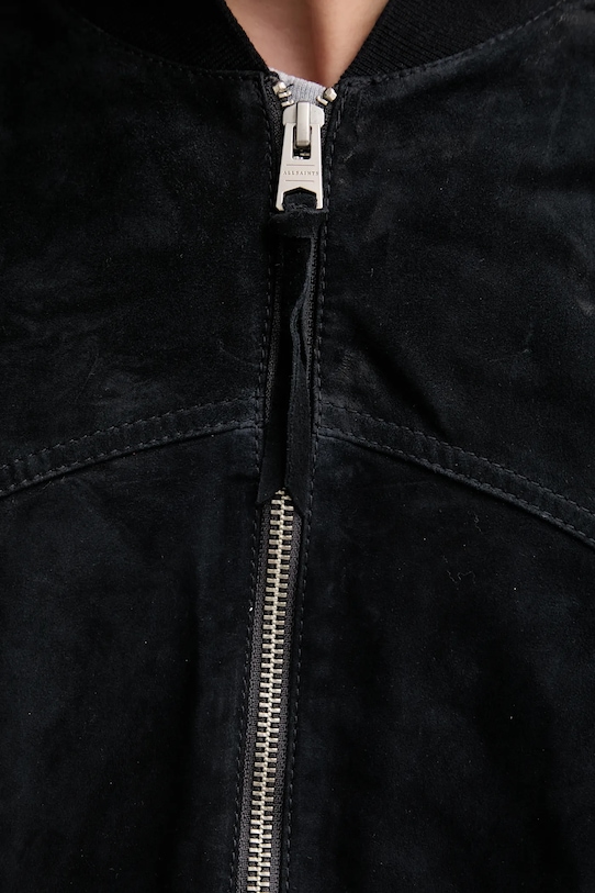 AllSaints kurtka bomber zamszowa ZEALAND M035LD czarny