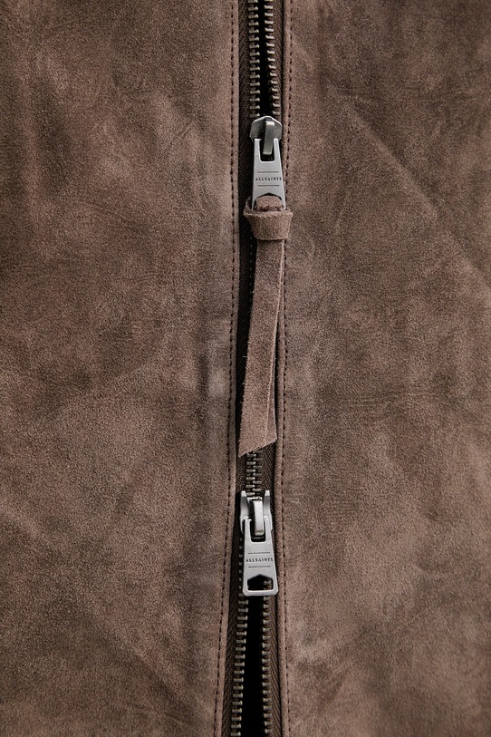 AllSaints jachetă bomber din piele întoarsă ZEALAND M049LD maro