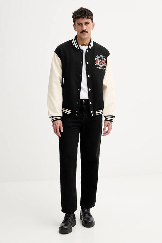 Guess Jeans kurtka bomber z dodatkiem wełny M5BL1E.WEI02 czarny AW25
