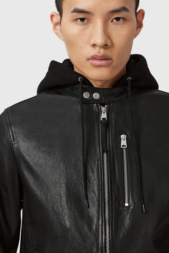 AllSaints kurtka skórzana ASHTON M013LD czarny AW25