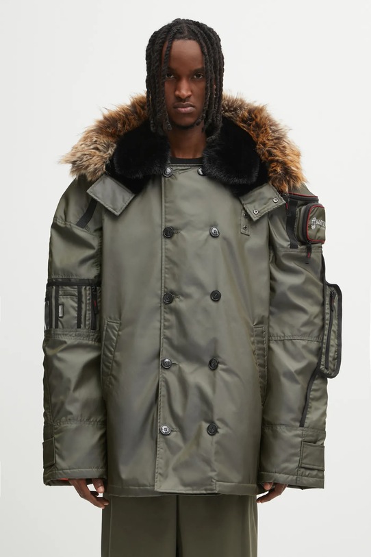 Martine Rose jacket Bumbag Parka with green 747WO16003