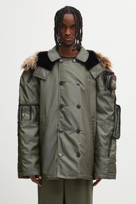 Martine Rose kurtka Bumbag Parka 747WO16003 zielony