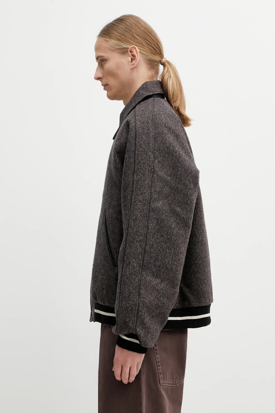 Wales Bonner kurtka wełniana Homecoming Varsity Jacket MA25JA13.WO02.903 szary AW25