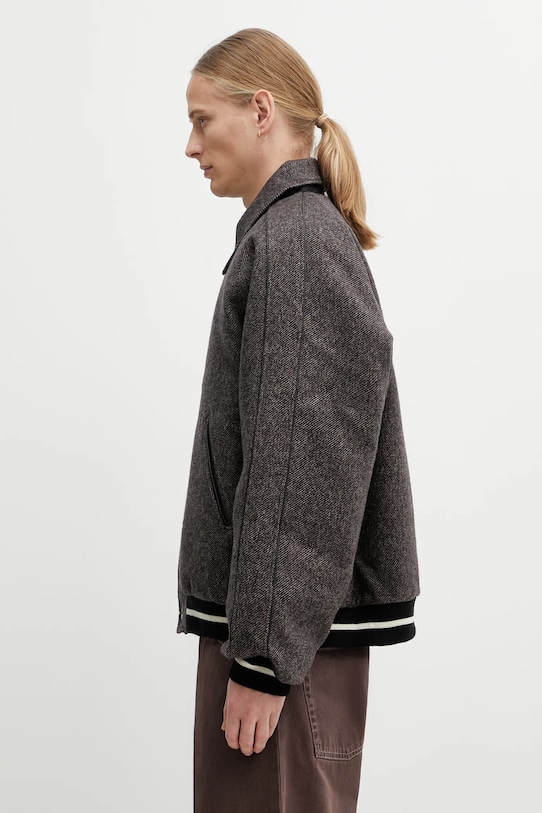 Wales Bonner kurtka wełniana Homecoming Varsity Jacket MA25JA13.WO02.903 szary AW25