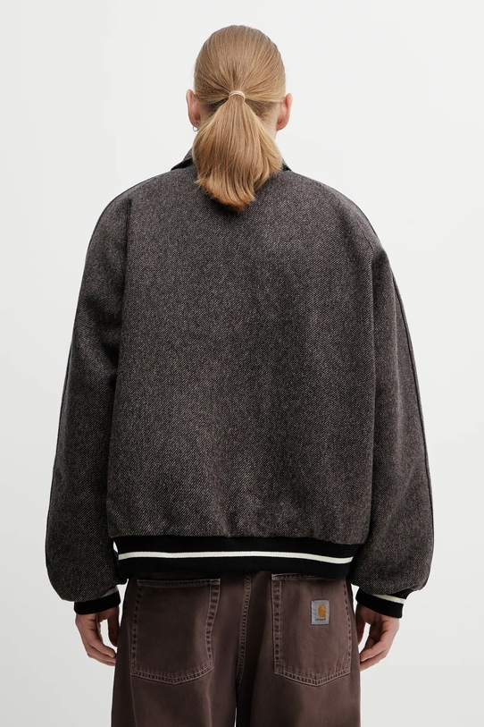 Odzież Wales Bonner kurtka wełniana Homecoming Varsity Jacket MA25JA13.WO02.903 szary