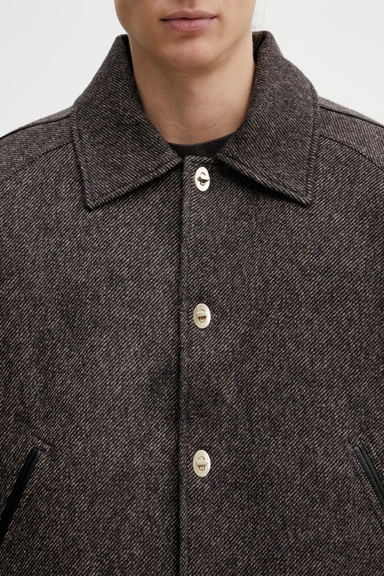 Wales Bonner kurtka wełniana Homecoming Varsity Jacket szary MA25JA13.WO02.903