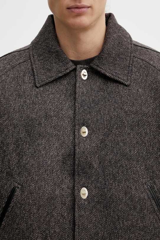 Wales Bonner kurtka wełniana Homecoming Varsity Jacket szary MA25JA13.WO02.903