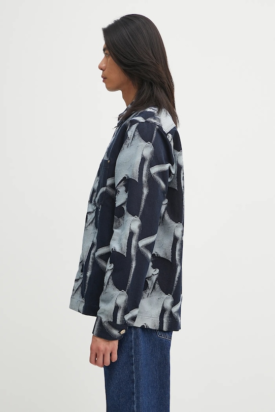 Wales Bonner kurtka bawełniana Jet Zip Jacket UA25DE02.CO02.504 granatowy AW25