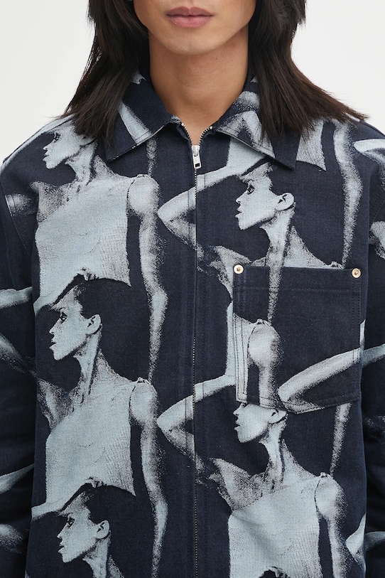 Wales Bonner kurtka bawełniana Jet Zip Jacket granatowy UA25DE02.CO02.504