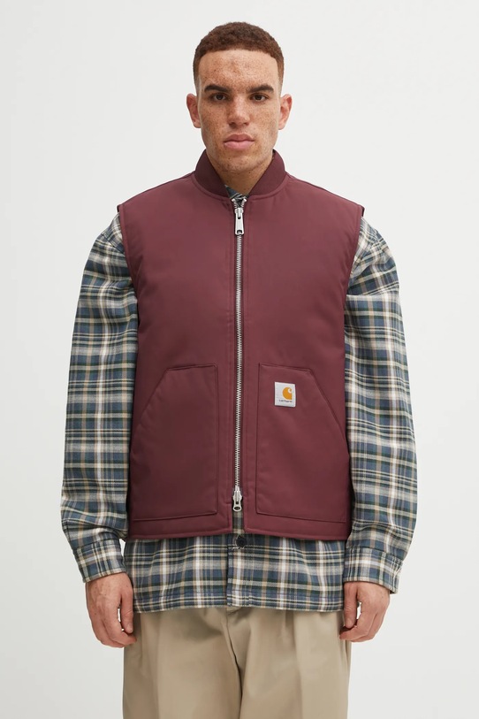 Carhartt WIP bezrękawnik Leroy Vest bez kaptura bordowy I035543.33KXX