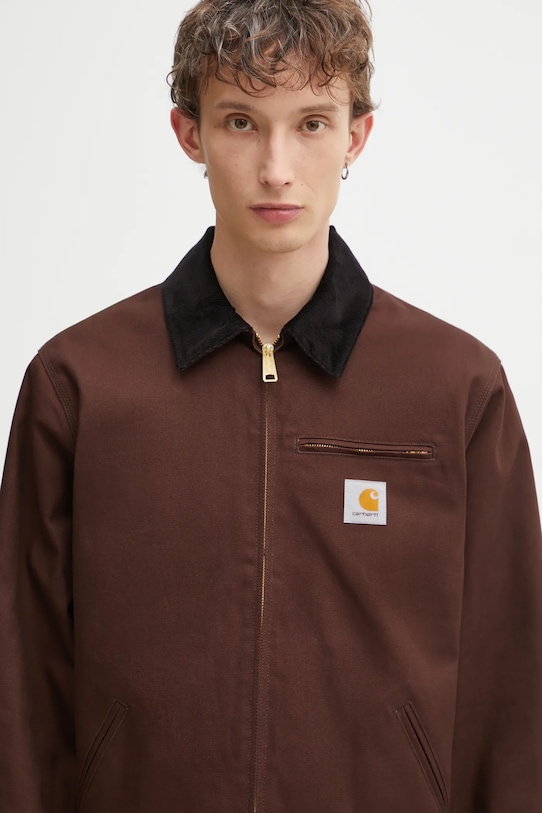 Bavlněná bunda Carhartt WIP Detroit Jacket hnědá I015264.1YL01