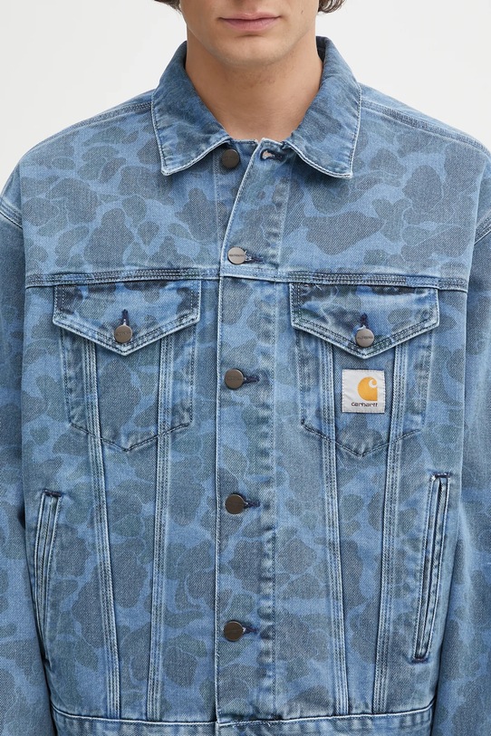 Džínová bunda Carhartt WIP Duck Helston Jacket modrá I033766.2I235
