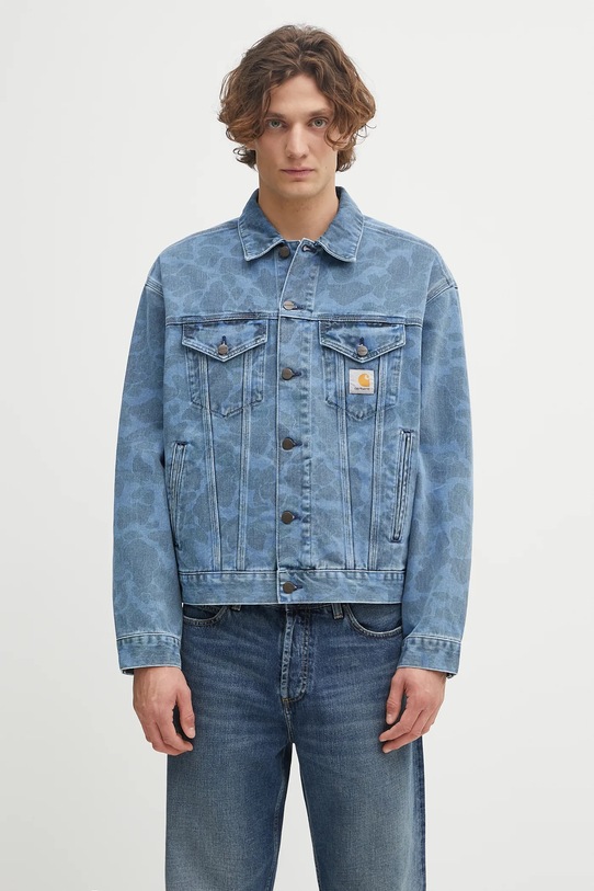 Carhartt WIP kurtka jeansowa Duck Helston Jacket nieocieplane zielony I033766.2I235