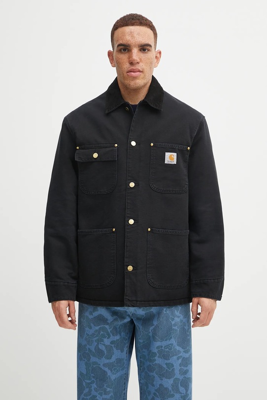 Хлопковая куртка Carhartt WIP OG Chore Coat без капюшона чёрный I035613.00E4O