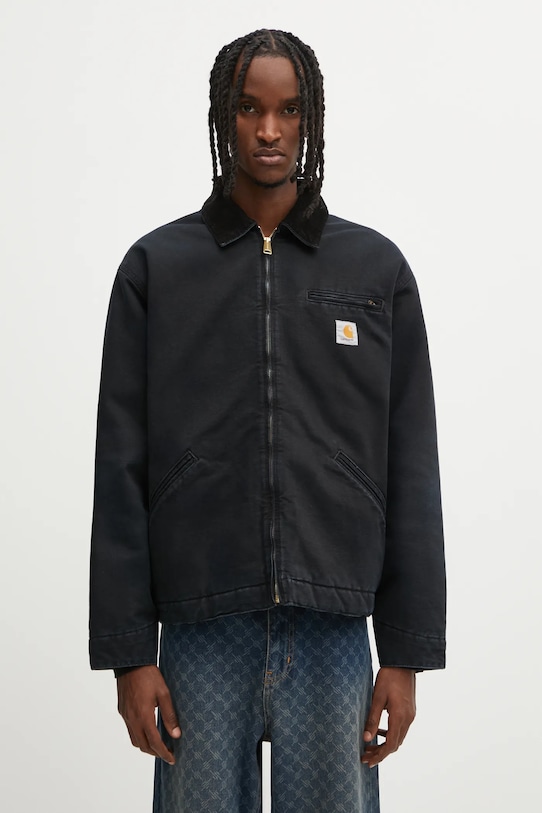 Хлопковая куртка Carhartt WIP OG Detroit Jacket без капюшона чёрный I035614.00E4O