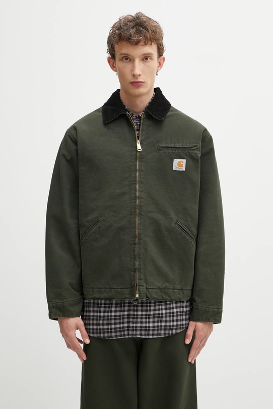 Carhartt WIP kurtka bawełniana OG Detroit Jacket bez kaptura zielony I035614.3CM4O