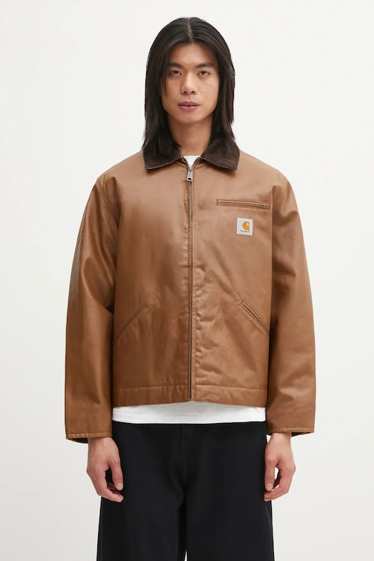Carhartt WIP kurtka bawełniana OG Dean Jacket bez kaptura brązowy I035799.00SXX