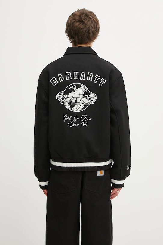 Odzież Carhartt WIP kurtka z dodatkiem wełny World Class Varsity I035432.89XX czarny