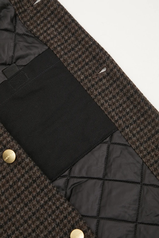 Carhartt WIP kurtka z dodatkiem wełny Lowis Chore Coat I035344.35MXX brązowy