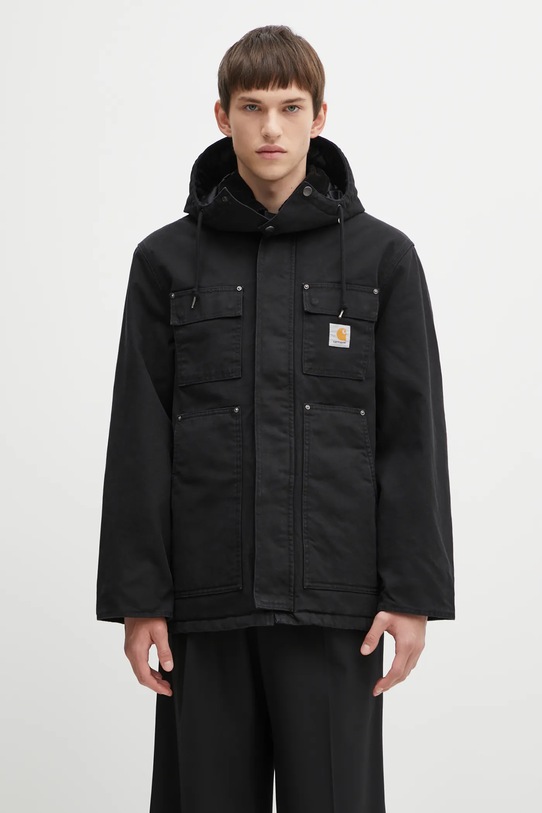 Carhartt WIP parka bawełniana Ambel Coat bez kaptura czarny I035616.0