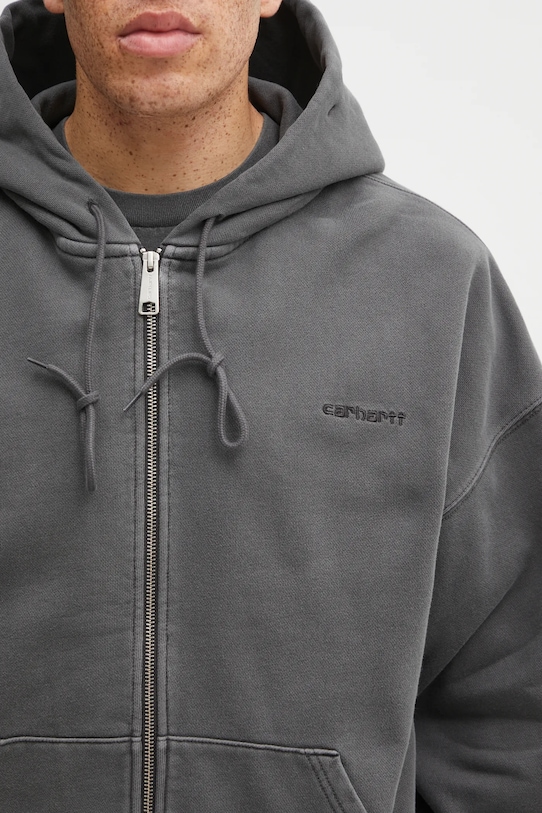 Carhartt WIP bluza bawełniana Hooded Benton Sweat Jacket szary I035437.87GD