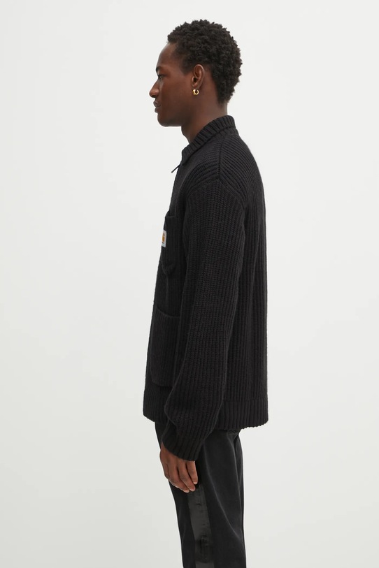 Kardigan s příměsí vlny Carhartt WIP Chore Knit Jacket I035399.89XX černá AW25