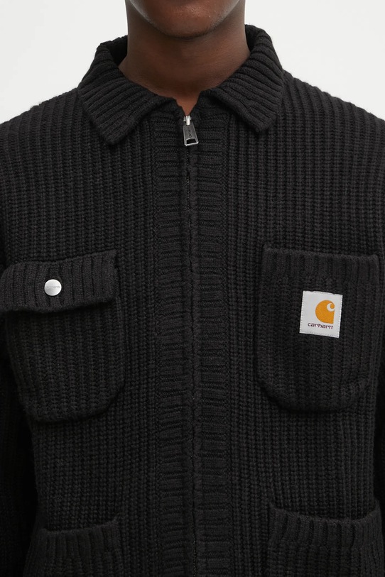 Kardigan s příměsí vlny Carhartt WIP Chore Knit Jacket černá I035399.89XX