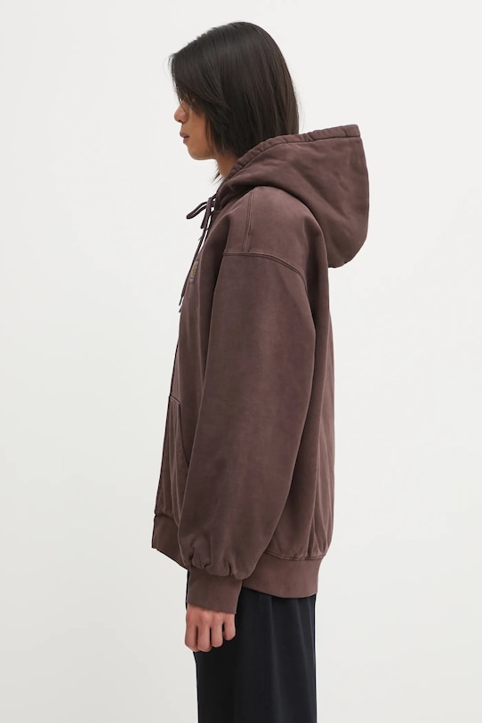 Carhartt WIP bluza bawełniana Hooded Vista Jacket I029524.33HGD brązowy AW25