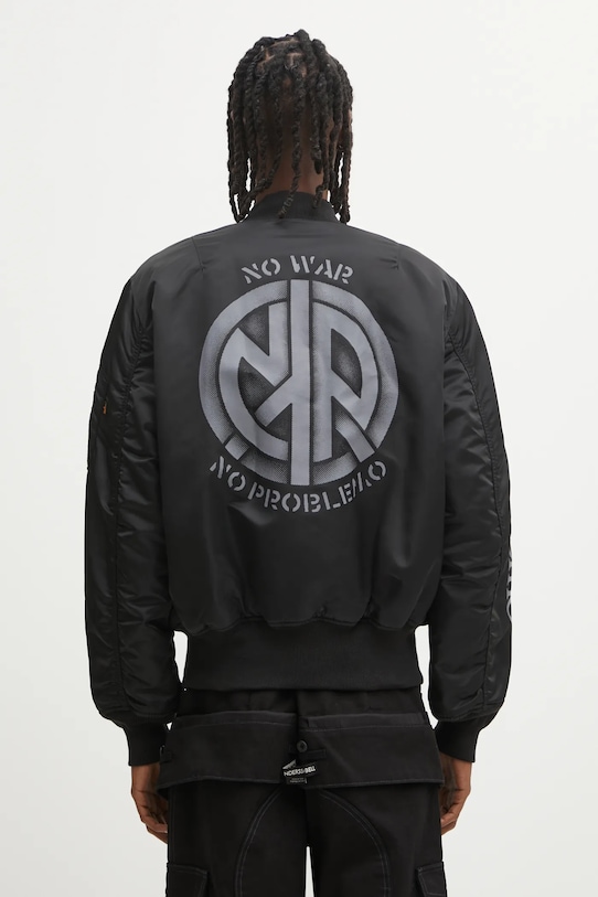 Odzież No Problemo kurtka bomber dwustronna No Problemo x Alpha Industries No War MA-1 NP7113504 czarny