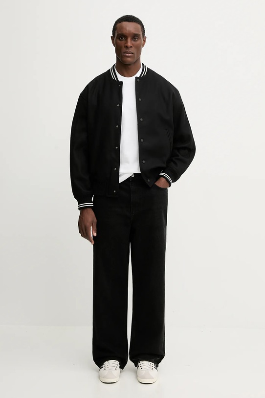 Maison Kitsuné kurtka bomber z dodatkiem wełny Varsity Teddy PM02107WM2023