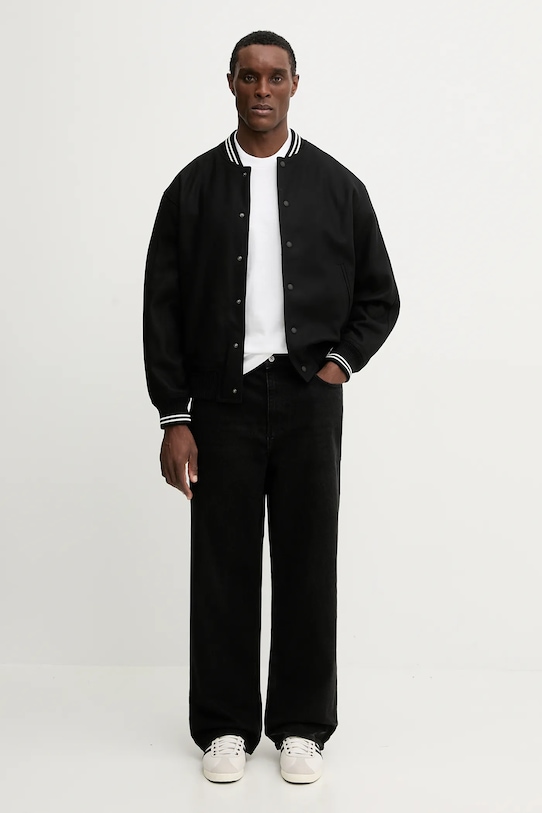 Maison Kitsuné kurtka bomber z dodatkiem wełny Varsity Teddy PM02107WM2023