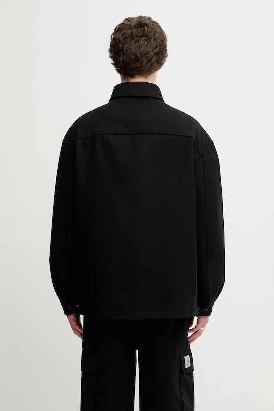 Odzież Maison Kitsuné kurtka z dodatkiem wełny Casual PM00409WM2023 czarny