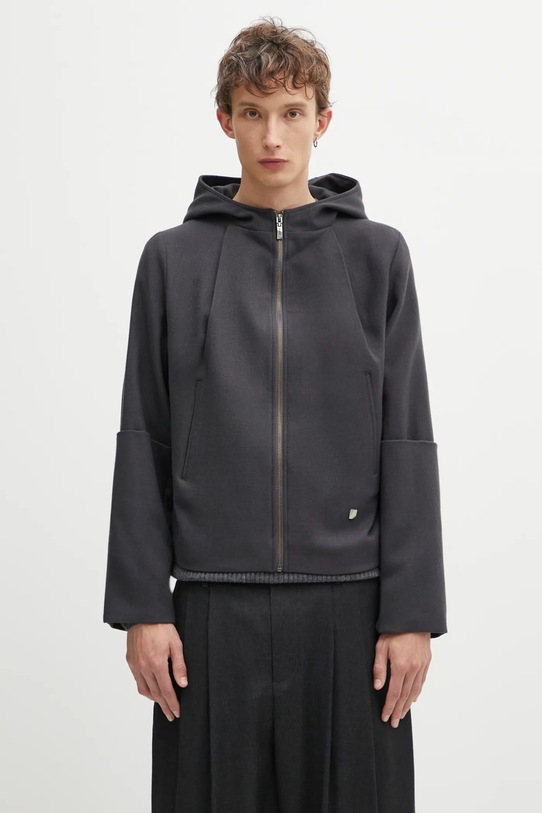 Ader Error kurtka wełniana JACKET nieocieplane szary BO01FWJK0103GR