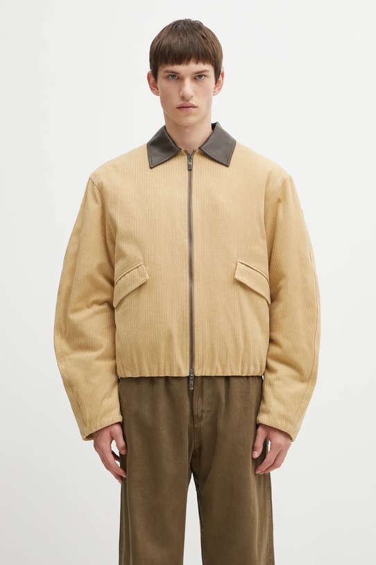 Ader Error kurtka bawełniana JACKET bez kaptura beżowy BO01FWJK0113BG