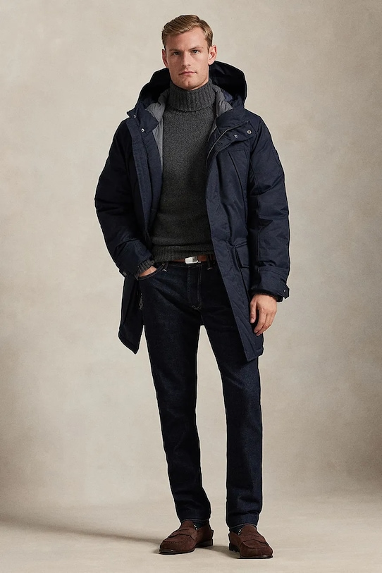 Odzież Polo Ralph Lauren kurtka puchowa NY TWILL.LNNX 710968114001 granatowy