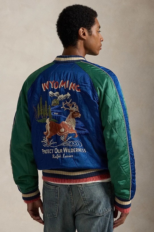 Polo Ralph Lauren geacă bomber TAKIHYO SATIN.SVNR 710977856001 albastru AW25