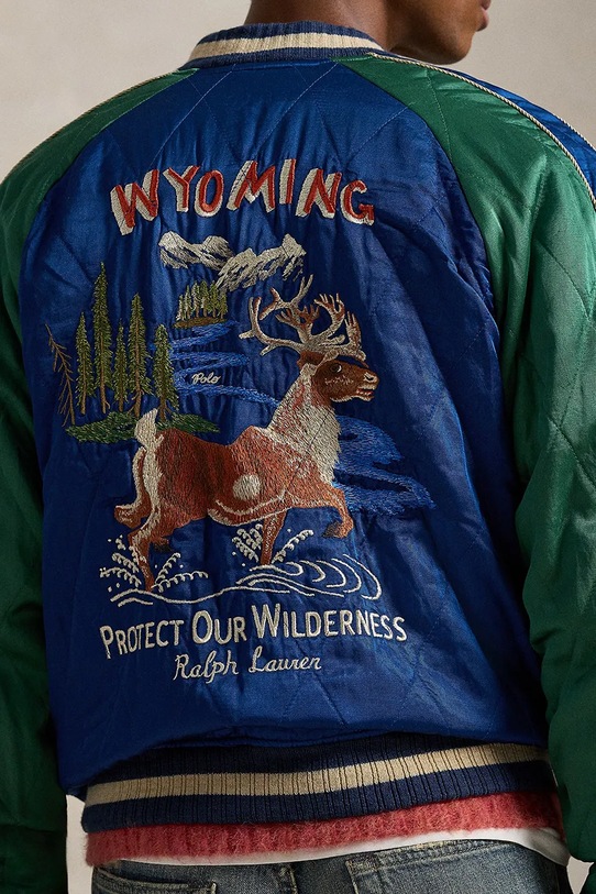 Îmbrăcăminte Polo Ralph Lauren geacă bomber TAKIHYO SATIN.SVNR 710977856001 albastru