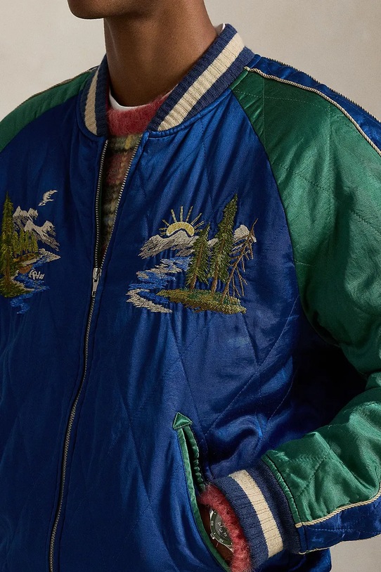 Polo Ralph Lauren geacă bomber TAKIHYO SATIN.SVNR albastru 710977856001